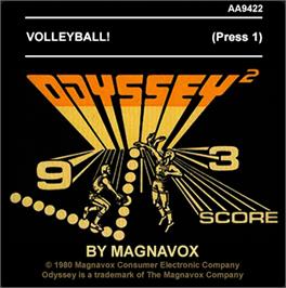 Top of cartridge artwork for Volleyball on the Magnavox Odyssey 2.