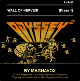 Top of cartridge artwork for War of Nerves on the Magnavox Odyssey 2.