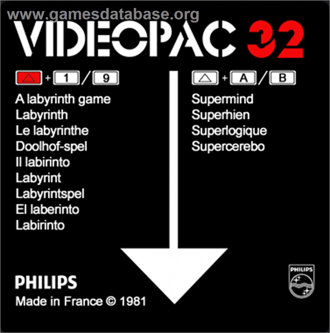 A Labyrinth Game- Supermind - Magnavox Odyssey 2 - Artwork - Cartridge Top