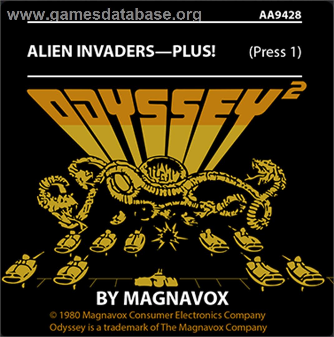 Alien Invaders - Plus - Magnavox Odyssey 2 - Artwork - Cartridge Top