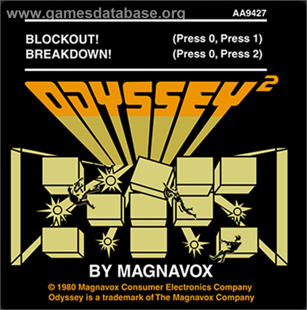 Blockout/Breakdown - Magnavox Odyssey 2 - Artwork - Cartridge Top