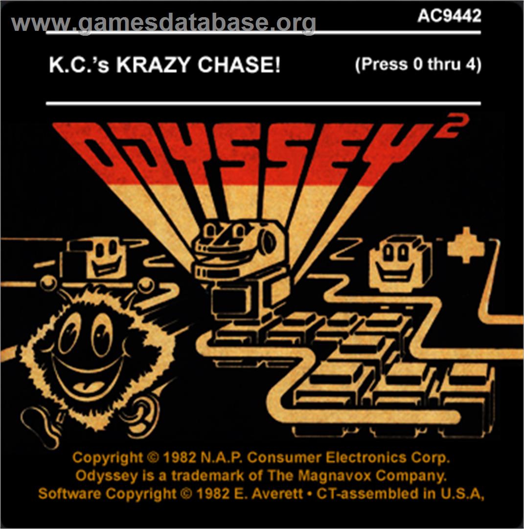 K.C.'s Krazy Chase - Magnavox Odyssey 2 - Artwork - Cartridge Top