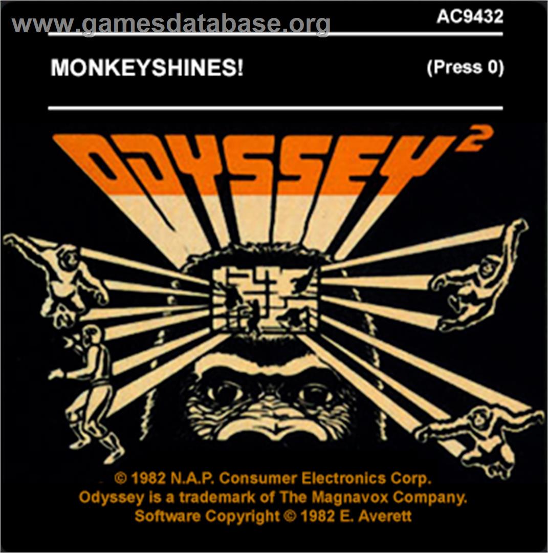 Monkeyshines - Magnavox Odyssey 2 - Artwork - Cartridge Top