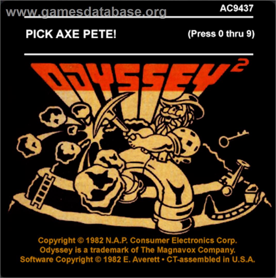 Pick Axe Pete - Magnavox Odyssey 2 - Artwork - Cartridge Top