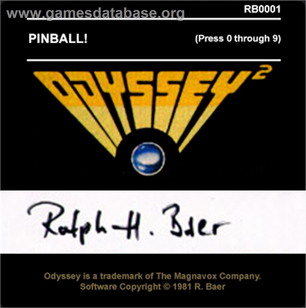 Pinball - Magnavox Odyssey 2 - Artwork - Cartridge Top