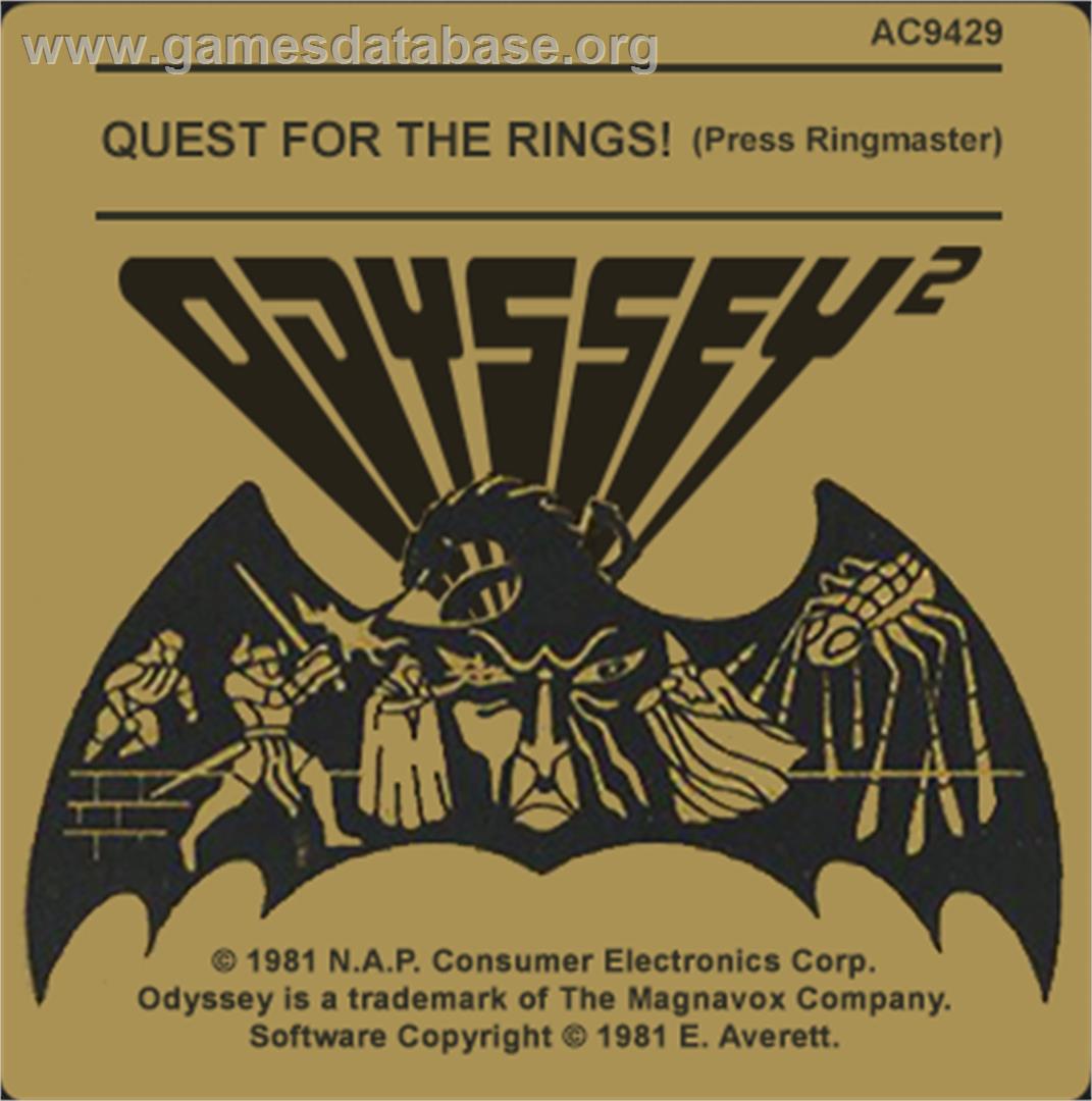 The Quest for the Rings - Magnavox Odyssey 2 - Artwork - Cartridge Top