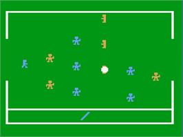 In game image of Electronic Table Soccer on the Magnavox Odyssey 2.
