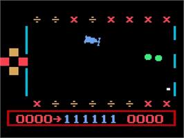 In game image of Neutron Star on the Magnavox Odyssey 2.