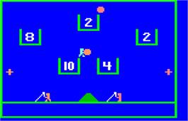 In game image of Pachinko on the Magnavox Odyssey 2.