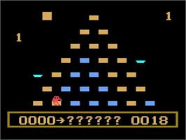 In game image of Q-bert on the Magnavox Odyssey 2.