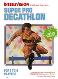 Box cover for Super Pro Decathlon on the Mattel Intellivision.