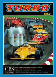 Box cover for Turbo on the Mattel Intellivision.