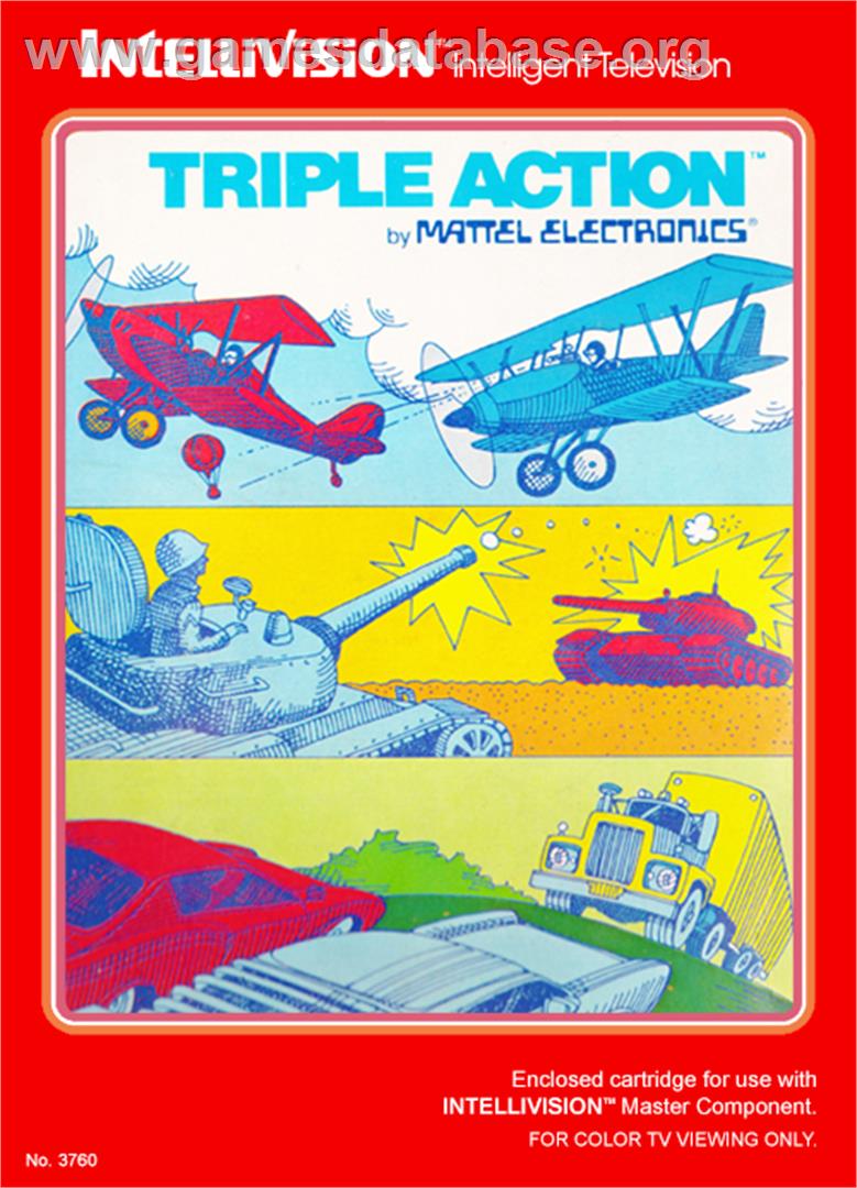 Triple Action - Mattel Intellivision - Artwork - Box