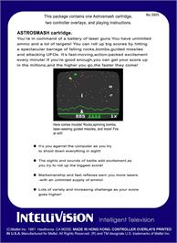 Box back cover for Astrosmash on the Mattel Intellivision.