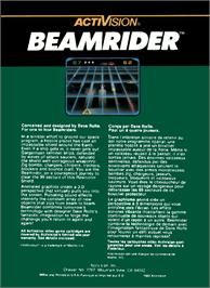 Box back cover for Beamrider on the Mattel Intellivision.
