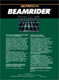 Box back cover for Beamrider on the Mattel Intellivision.