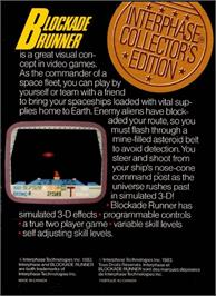 Box back cover for Blockade Runner on the Mattel Intellivision.