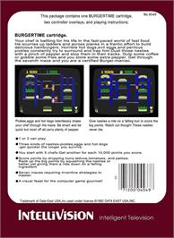 Box back cover for Burger Time: New Levels Hack on the Mattel Intellivision.