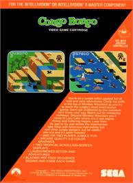 Box back cover for Congo Bongo on the Mattel Intellivision.