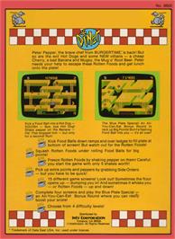Box back cover for Diner on the Mattel Intellivision.