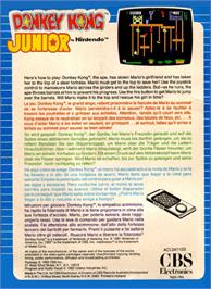 Box back cover for Donkey Kong on the Mattel Intellivision.