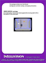 Box back cover for Grid Shock on the Mattel Intellivision.