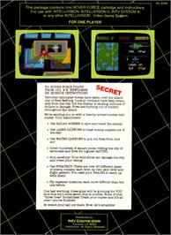 Box back cover for Hover Force on the Mattel Intellivision.