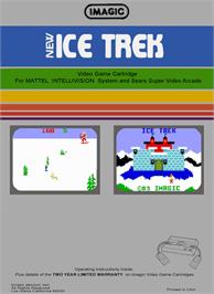 Box back cover for Ice Trek on the Mattel Intellivision.
