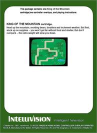 Box back cover for King of the Mountain on the Mattel Intellivision.
