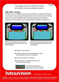 Box back cover for Sub Hunt on the Mattel Intellivision.