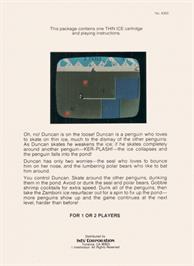 Box back cover for Thin Ice on the Mattel Intellivision.