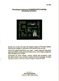 Box back cover for Thunder Castle on the Mattel Intellivision.