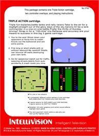 Box back cover for Triple Action on the Mattel Intellivision.