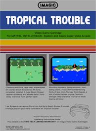 Box back cover for Tropical Trouble on the Mattel Intellivision.