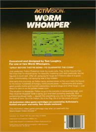 Box back cover for Worm Whomper on the Mattel Intellivision.