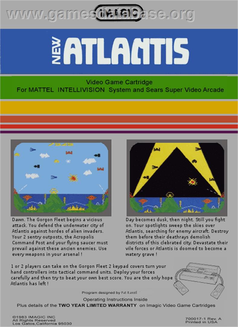 Atlantis - Mattel Intellivision - Artwork - Box Back