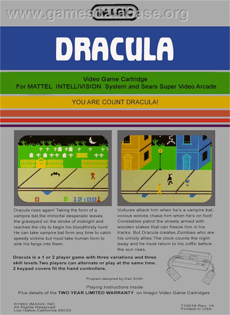 Dracula - Mattel Intellivision - Artwork - Box Back
