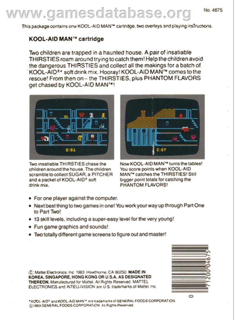 Kool-Aid Man - Mattel Intellivision - Artwork - Box Back