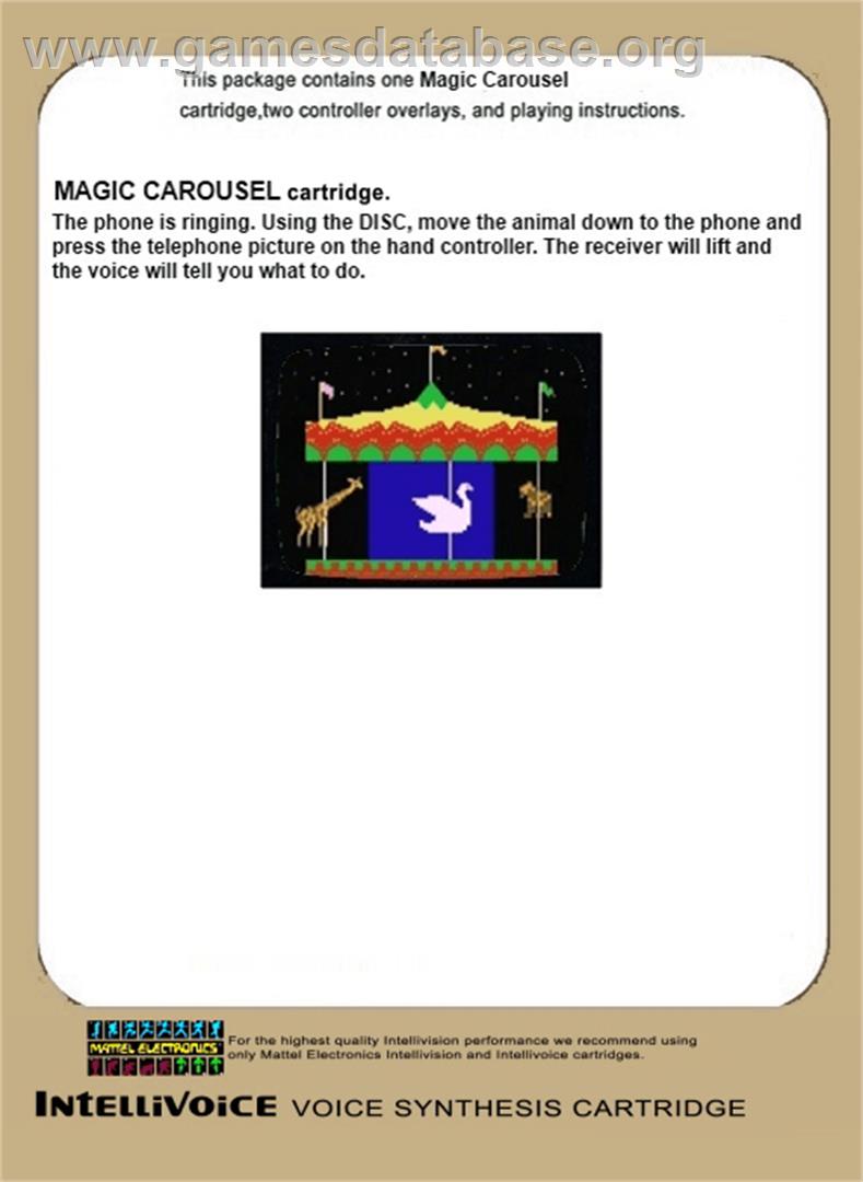 Magic Carousel - Mattel Intellivision - Artwork - Box Back