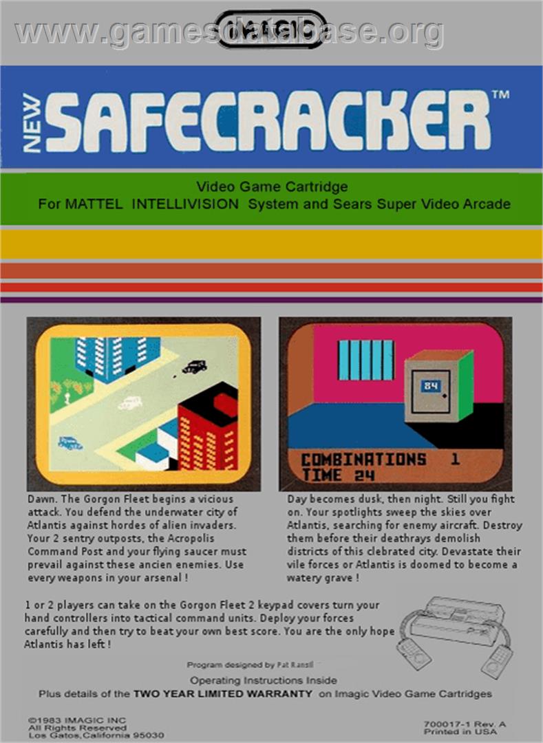 Safecracker - Mattel Intellivision - Artwork - Box Back