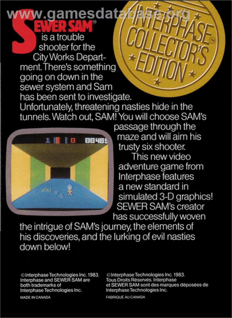 Sewer Sam - Mattel Intellivision - Artwork - Box Back
