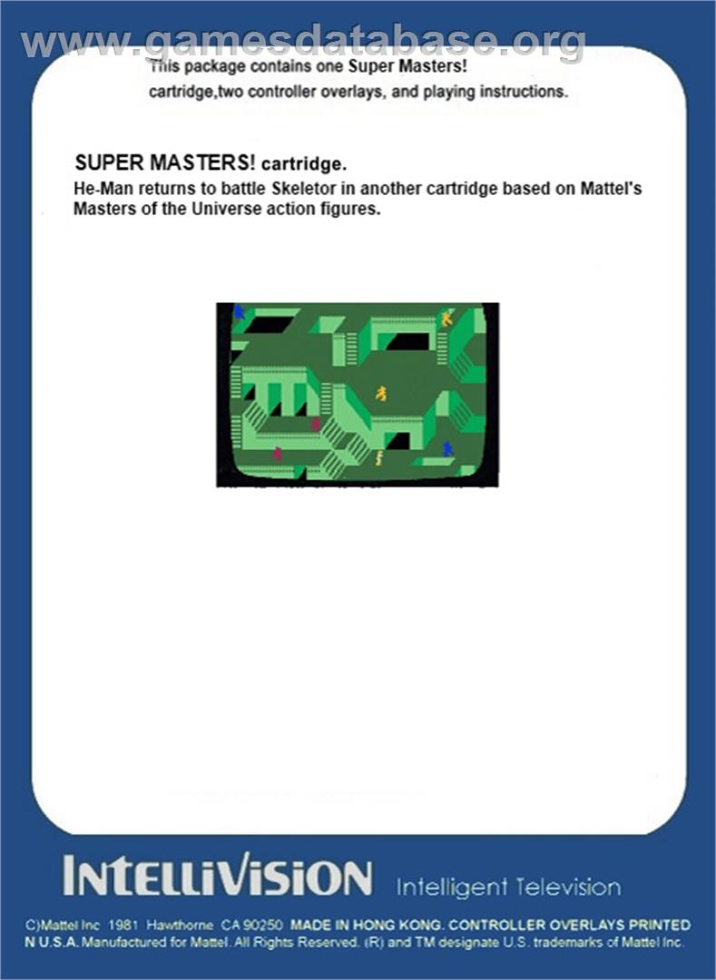 Super Masters! - Mattel Intellivision - Artwork - Box Back