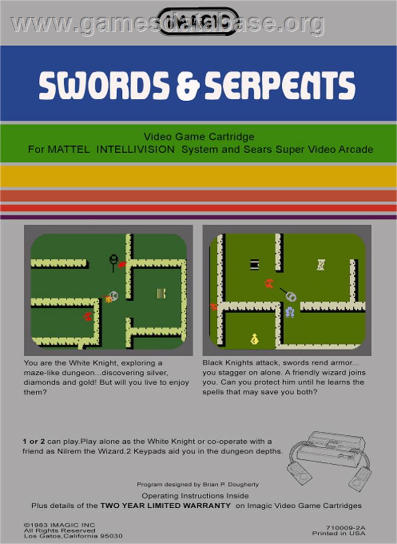 Swords and Serpents - Mattel Intellivision - Artwork - Box Back