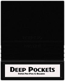 Cartridge artwork for Deep Pockets: Super Pro Pool & Billiards on the Mattel Intellivision.