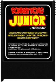 Cartridge artwork for Donkey Kong Junior on the Mattel Intellivision.