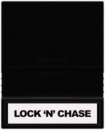 Cartridge artwork for Lock 'n' Chase on the Mattel Intellivision.