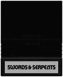 Cartridge artwork for Swords and Serpents on the Mattel Intellivision.