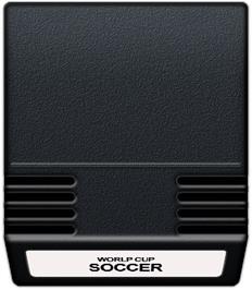 Cartridge artwork for World Cup Soccer on the Mattel Intellivision.