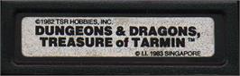Top of cartridge artwork for Advanced Dungeons & Dragons: Treasure of Tarmin on the Mattel Intellivision.