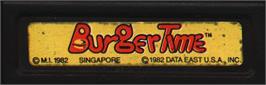 Top of cartridge artwork for Burgertime on the Mattel Intellivision.